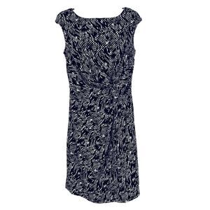 COMO BLACK Womens Large Abstract Stretch Twister Sheath Dress Above‎ the Knee